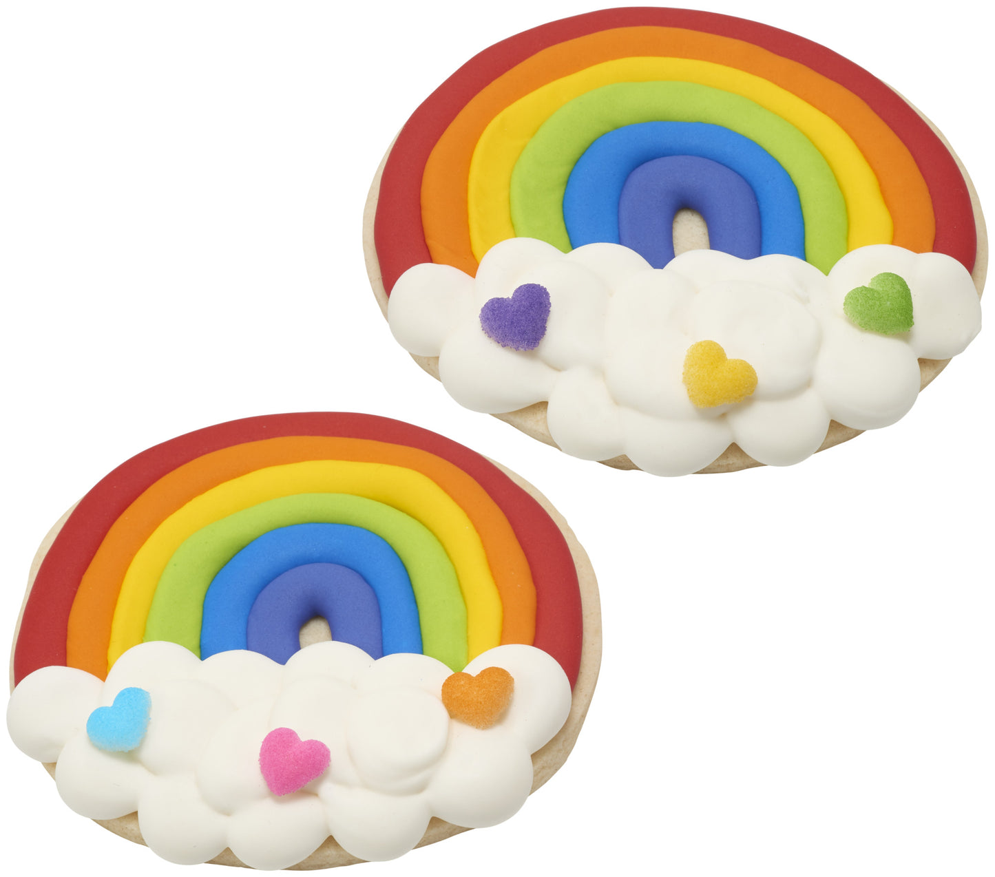 Rainbow Heart Dec-Ons® Pressed Sugar Charms - 588 Pack