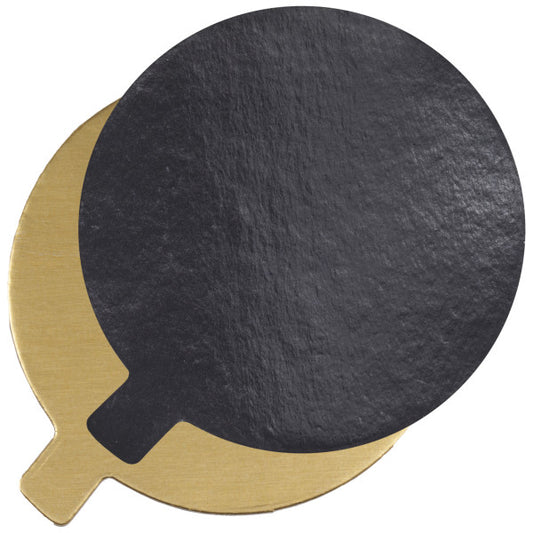 Black and gold reversible treat boards shown front and back