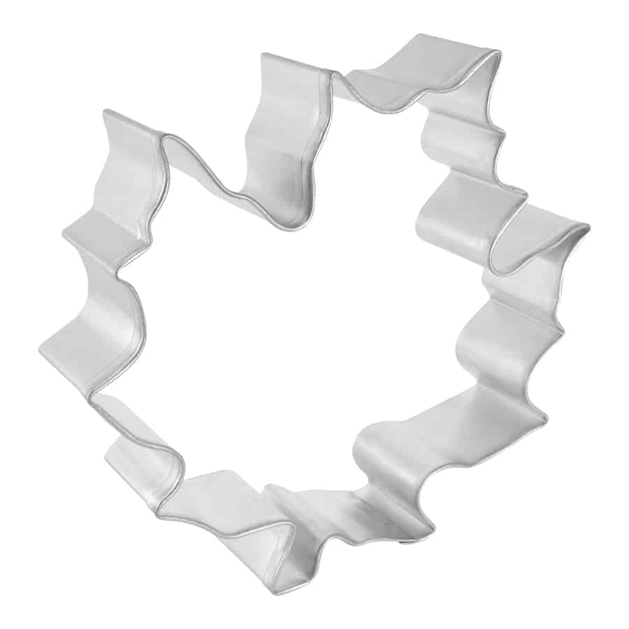 Angled side view of the Canada Maple Leaf Cookie Cutter, showing its detailed leaf shape.