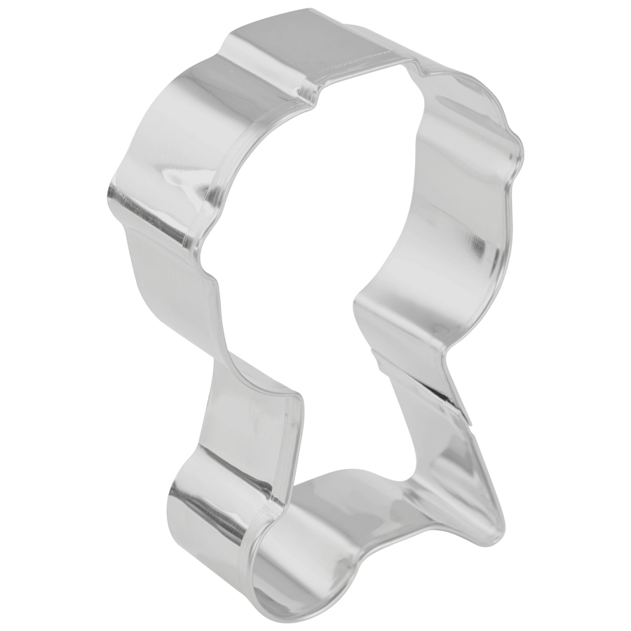 Angled side view of the grill cookie cutter, showing its sturdy construction and depth.