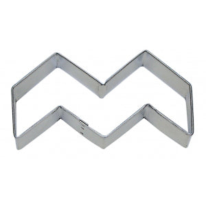 Chevron Cookie Cutter in tinplated steel, 4 inches wide, with a classic chevron shape for creating geometric cookie designs.