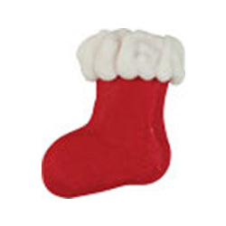 Mini royal icing Christmas stocking decorations, 3/4 inch each, in a set of 10 for holiday dessert decorating
