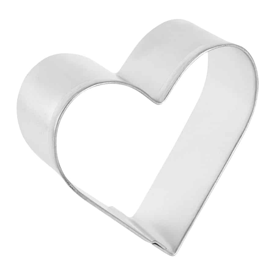 Side view of the Heart Cookie Cutter, showing its depth and sturdy edges.