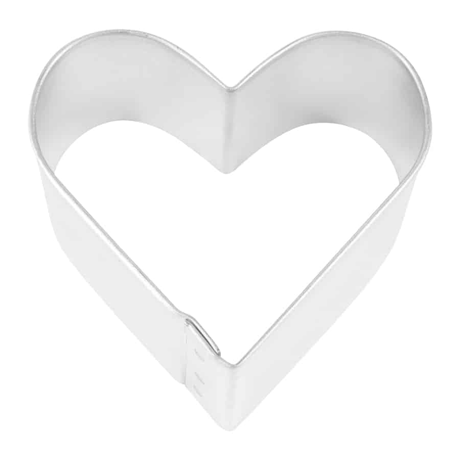 Heart-shaped cookie cutter with a smooth, classic design.