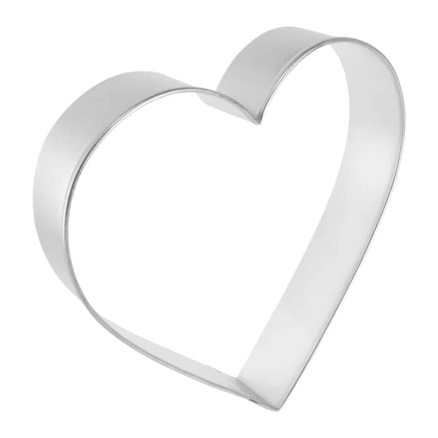 Side view of the 5-inch Heart Cookie Cutter, showing its depth and sturdy edges.