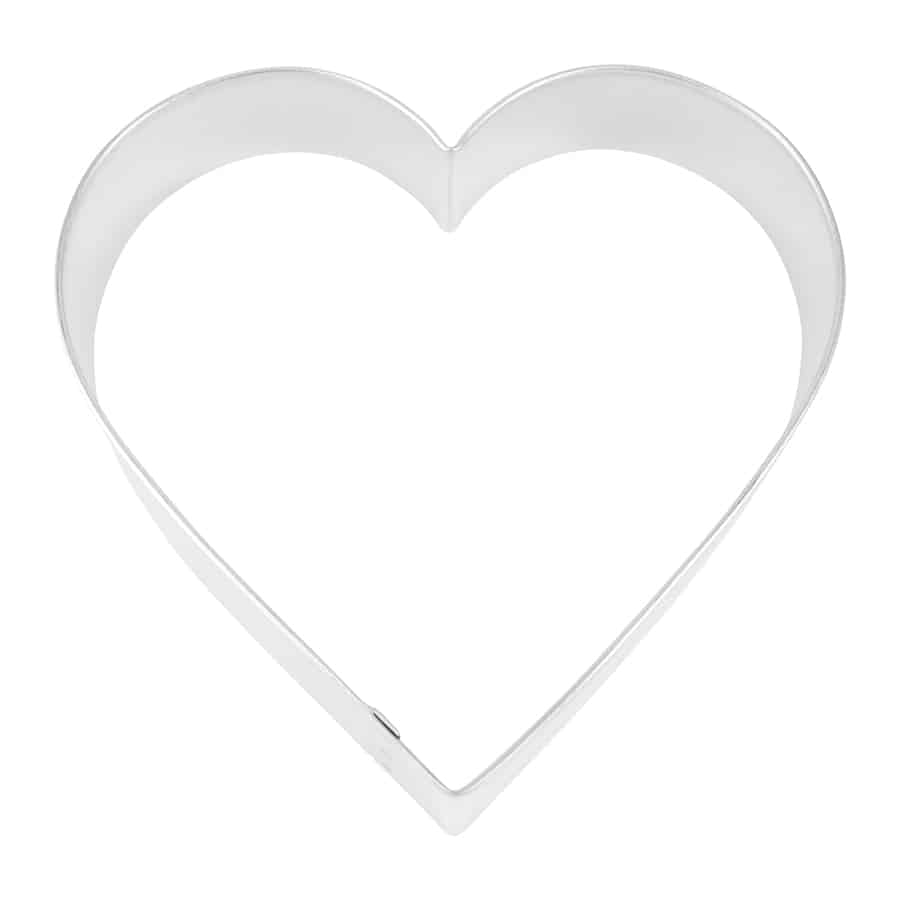 Large heart-shaped cookie cutter with a smooth, classic design.