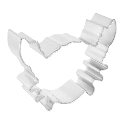 Side view of a 5-inch crab cookie cutter with a 1-inch depth, showcasing its durable steel design.