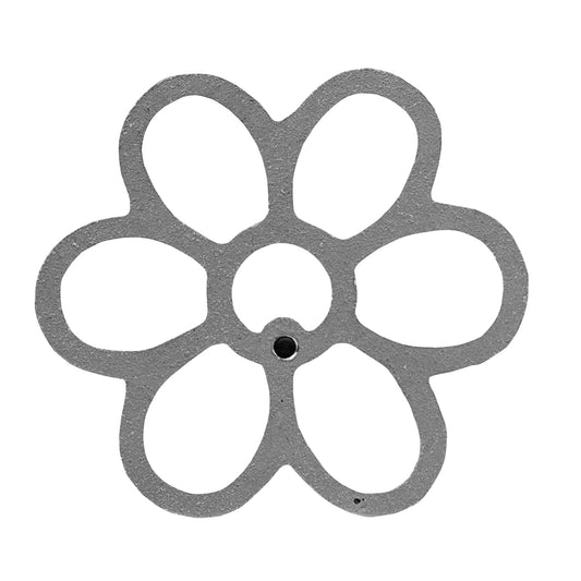 Reverse side of the medium daisy rosette mold showing the central screw hole for attaching a handle.