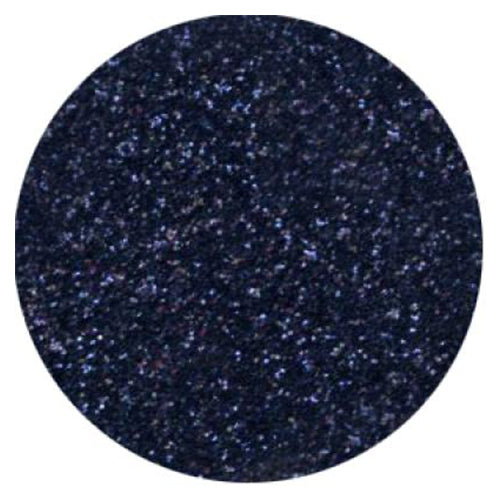 Round close-up view of Deep Navy Galaxy Glitter Dust showing dense fine glitter in a dark navy blue shade with sparkling reflective highlights.