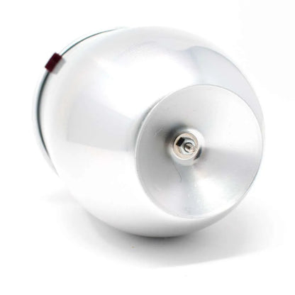 Bottom view of the dispenser showing metal base and assembly bolt
