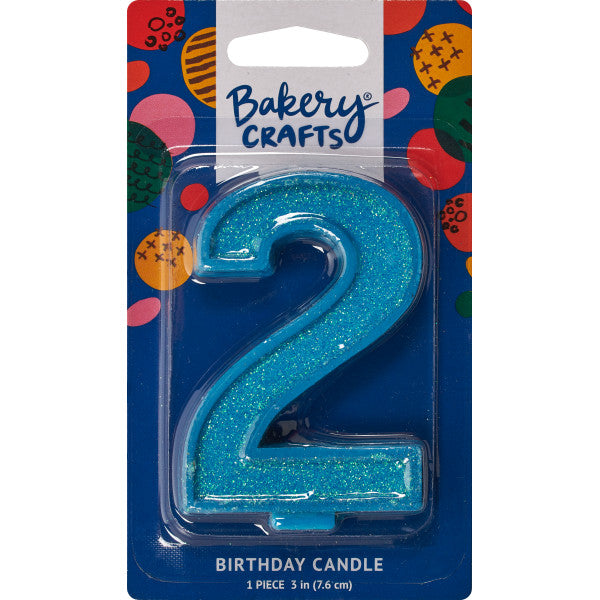 Super Glitter Number Candle #2 - 3"