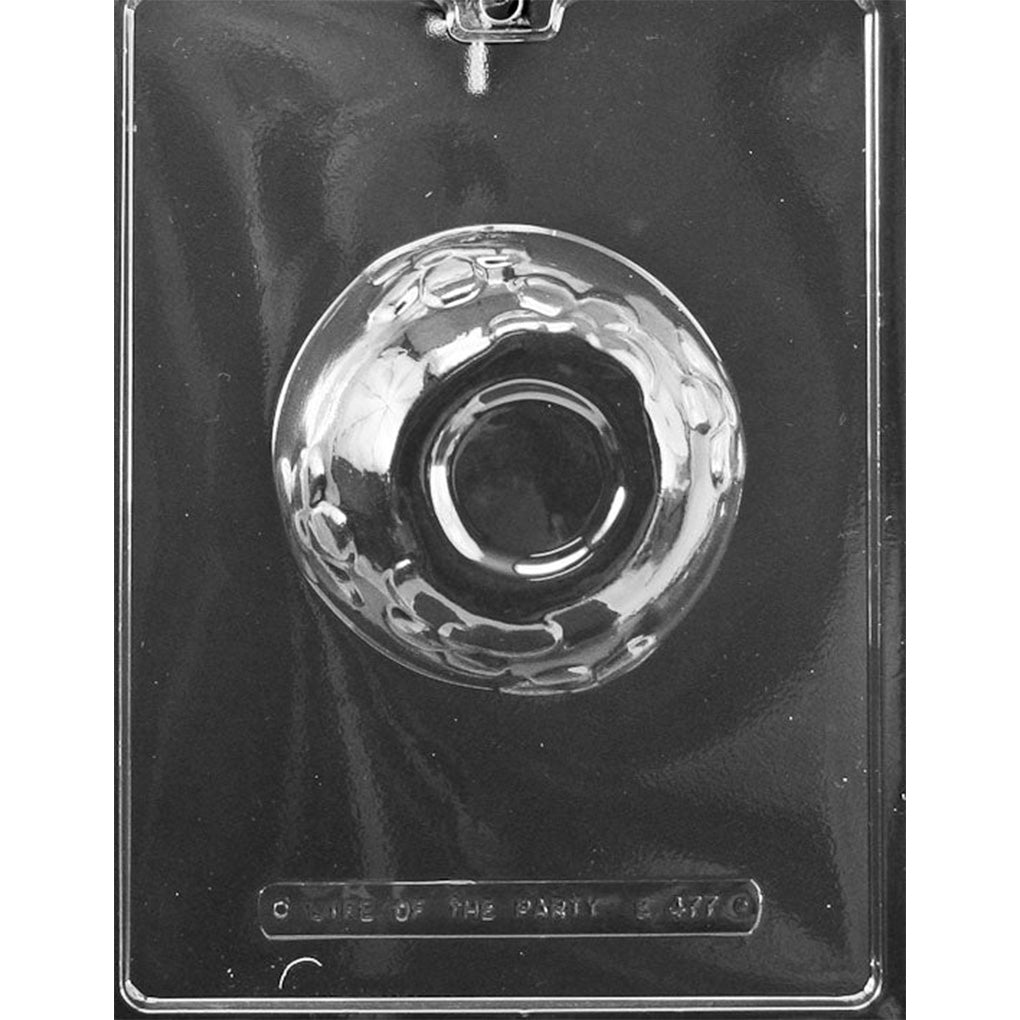 Easter bowl chocolate mold with one 4 1/2-inch round x 2 3/8-inch-deep cavity featuring five-petal flowers around the sides