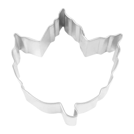 Tin-plated steel Elm Leaf Cookie Cutter, 3.5 inches, with a detailed leaf shape and fluted edges.