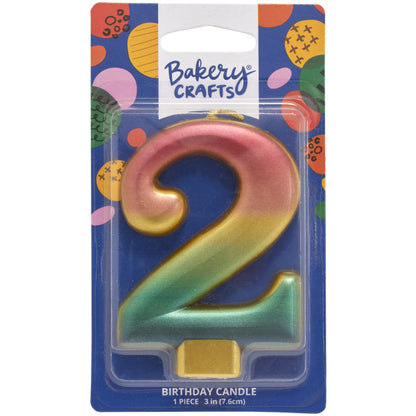 Metallic Rainbow Number Candle (0 - 9)