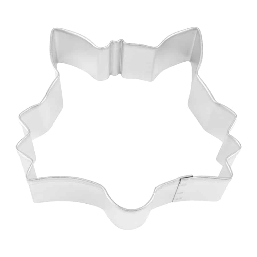 Fox head-shaped metal cookie cutter, measuring 3.5 inches.