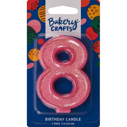 Super Glitter Number Candle #8 - 3"