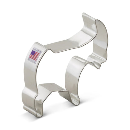 4-inch Goat Cookie Cutter made of metal, featuring a sturdy design with a 'Made in USA' label.