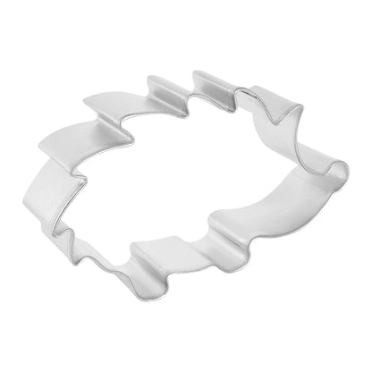 Angled side view of the hedgehog cookie cutter, showing its sturdy design.