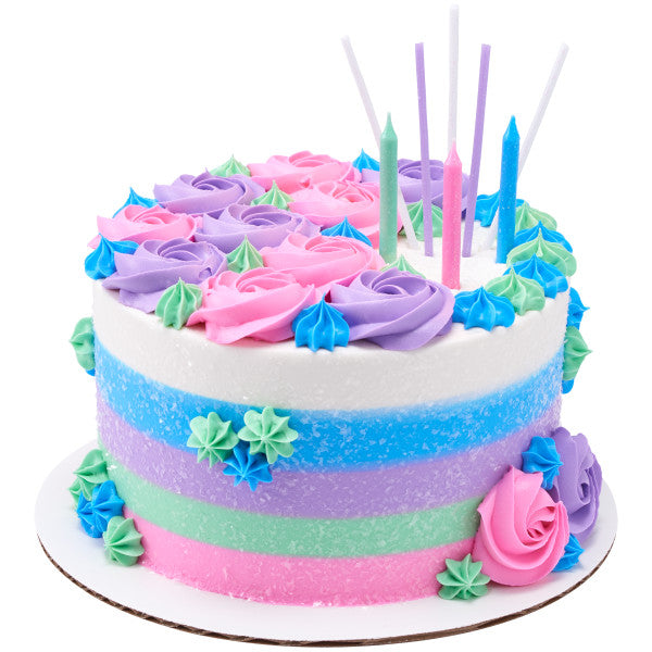 Purple Slim Glittery Birthday Candles - 24 Pack