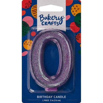 Super Glitter Number Candle #0 - 3"