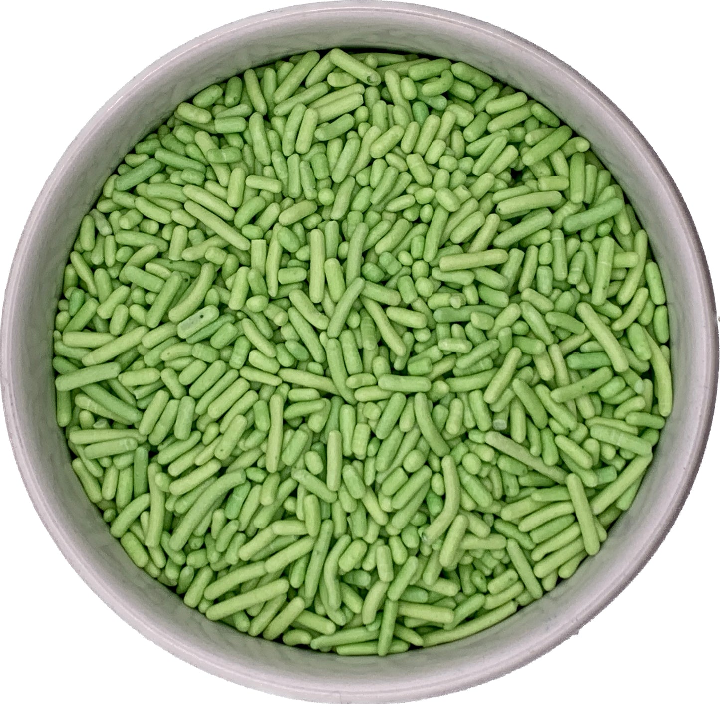 Lime Green Jimmies Sprinkles in a Bowl