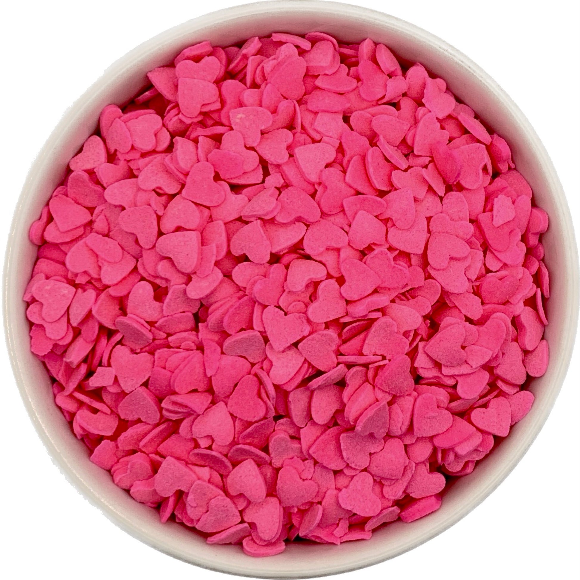 Pink Heart Sprinkles in a Bowl