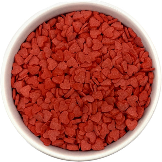 Red Heart Sprinkles in a Bowl