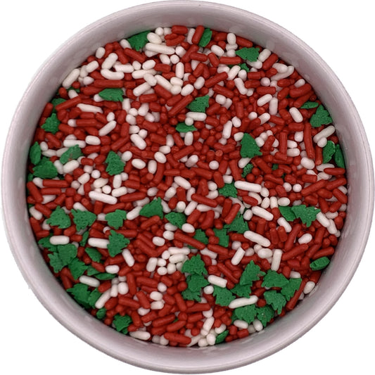 Christmas Tree and Red and White Jimmie Sprinkles
