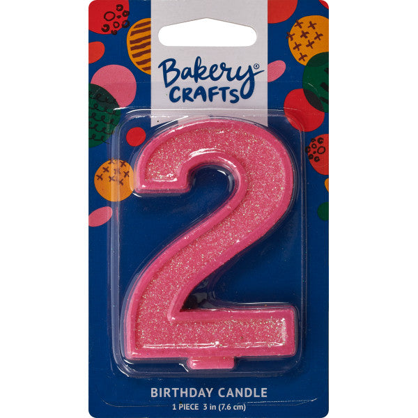 Super Glitter Number Candle #2 - 3"