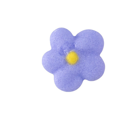 Lavender royal icing flower with yellow center for cake decorating