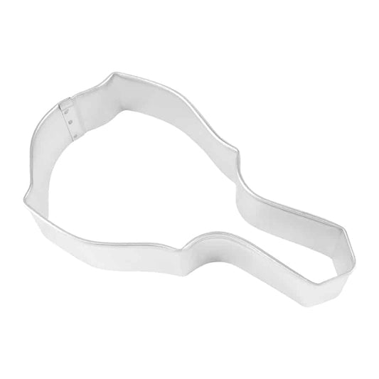 Mirror-shaped metal cookie cutter, measuring 4.5 inches tall by 2.5 inches wide.