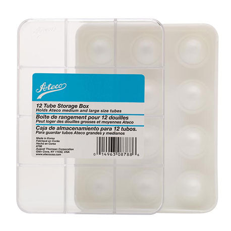 Medium & Large Piping Tip Storage Box with 12 slots for organizing and protecting decorating tips