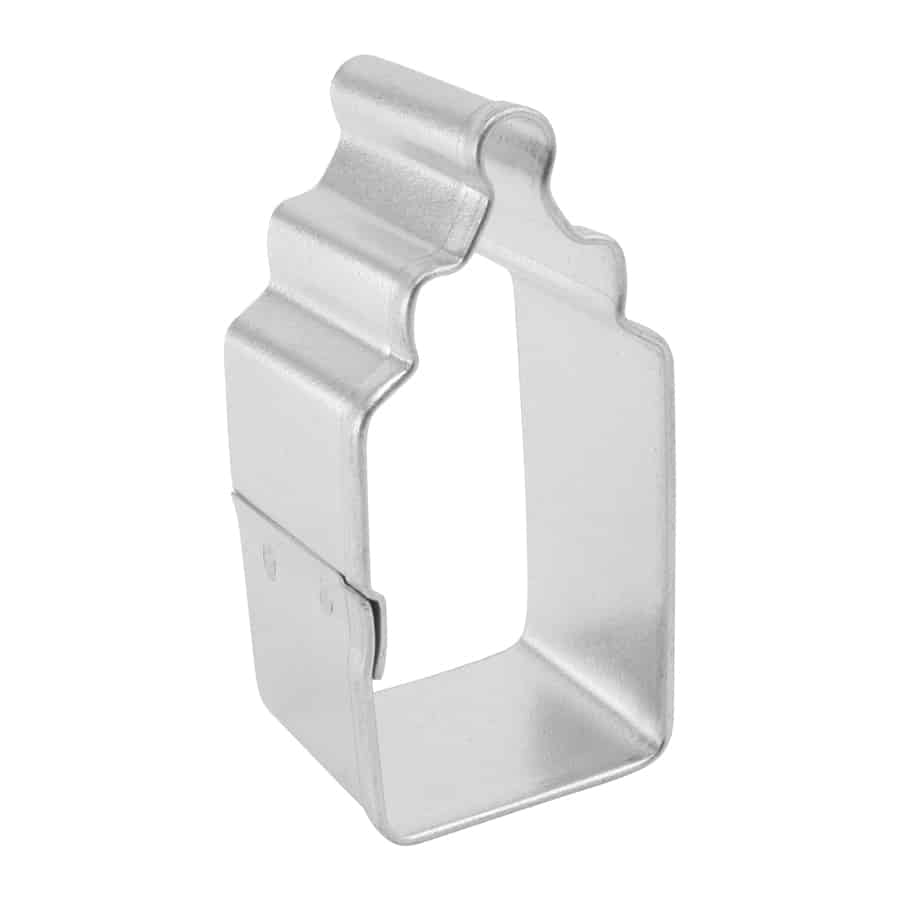 Side view of the mini baby bottle cookie cutter, showcasing its depth and detailed design.