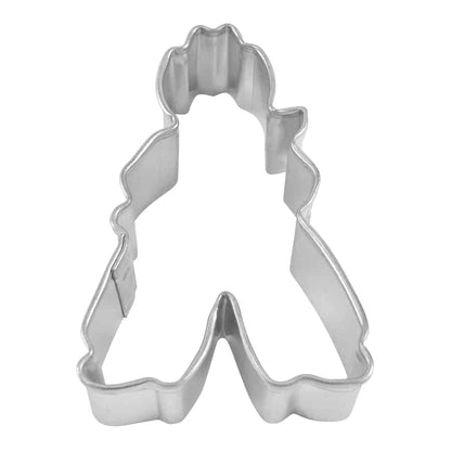 A mini cowboy-shaped cookie cutter with a detailed hat and boots, perfect for Western-themed baking.