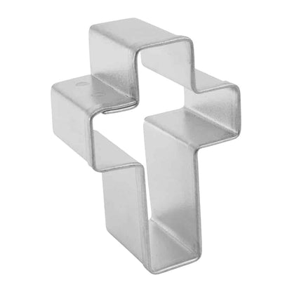 Side view of the Mini Cross Cookie Cutter, showcasing its sturdy build and compact size for detailed baking.