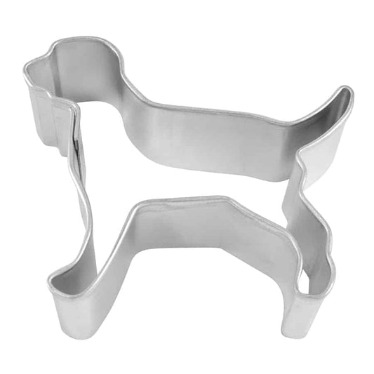 Mini Labrador-shaped cookie cutter made of metal, measuring 1.75 inches.