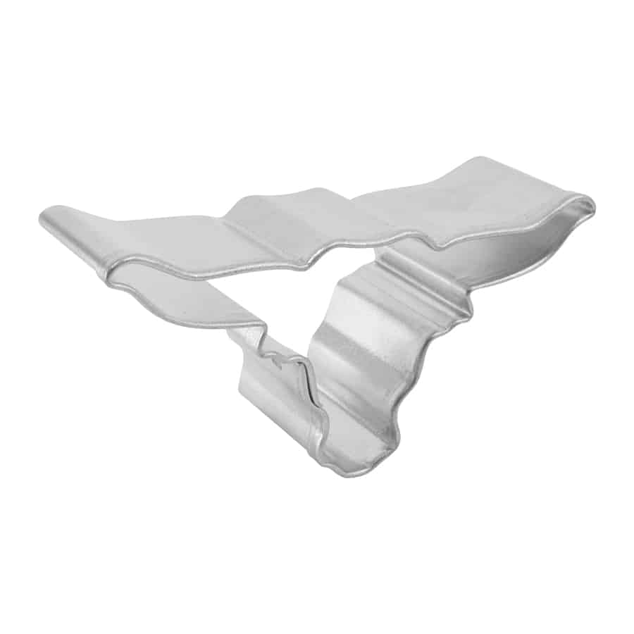 Side view of the mini Longhorn cookie cutter, highlighting its sturdy structure.