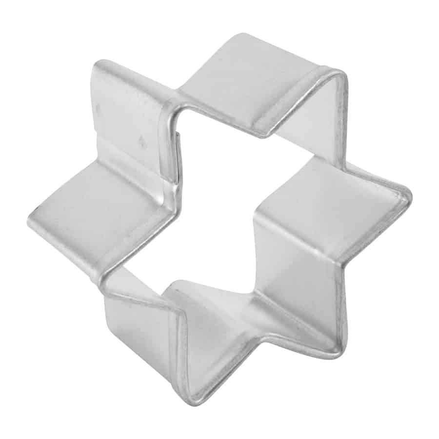 Mini Star Six-Point Cookie Cutter, 1.5 inches, angled view highlighting depth and structure.