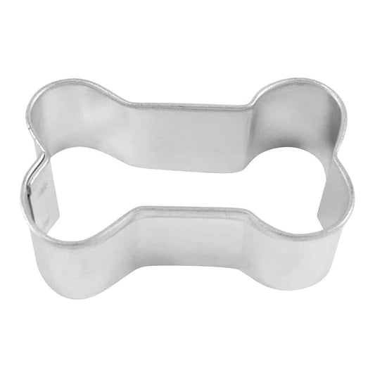 1.5-inch mini dog bone cookie cutter with smooth edges, viewed from above.