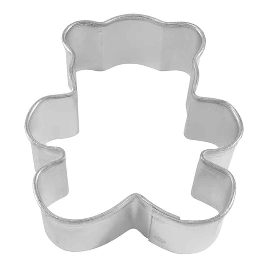 Mini Teddy Bear Cookie Cutter, 1.75 inches, with a rounded bear shape and fluted edges.