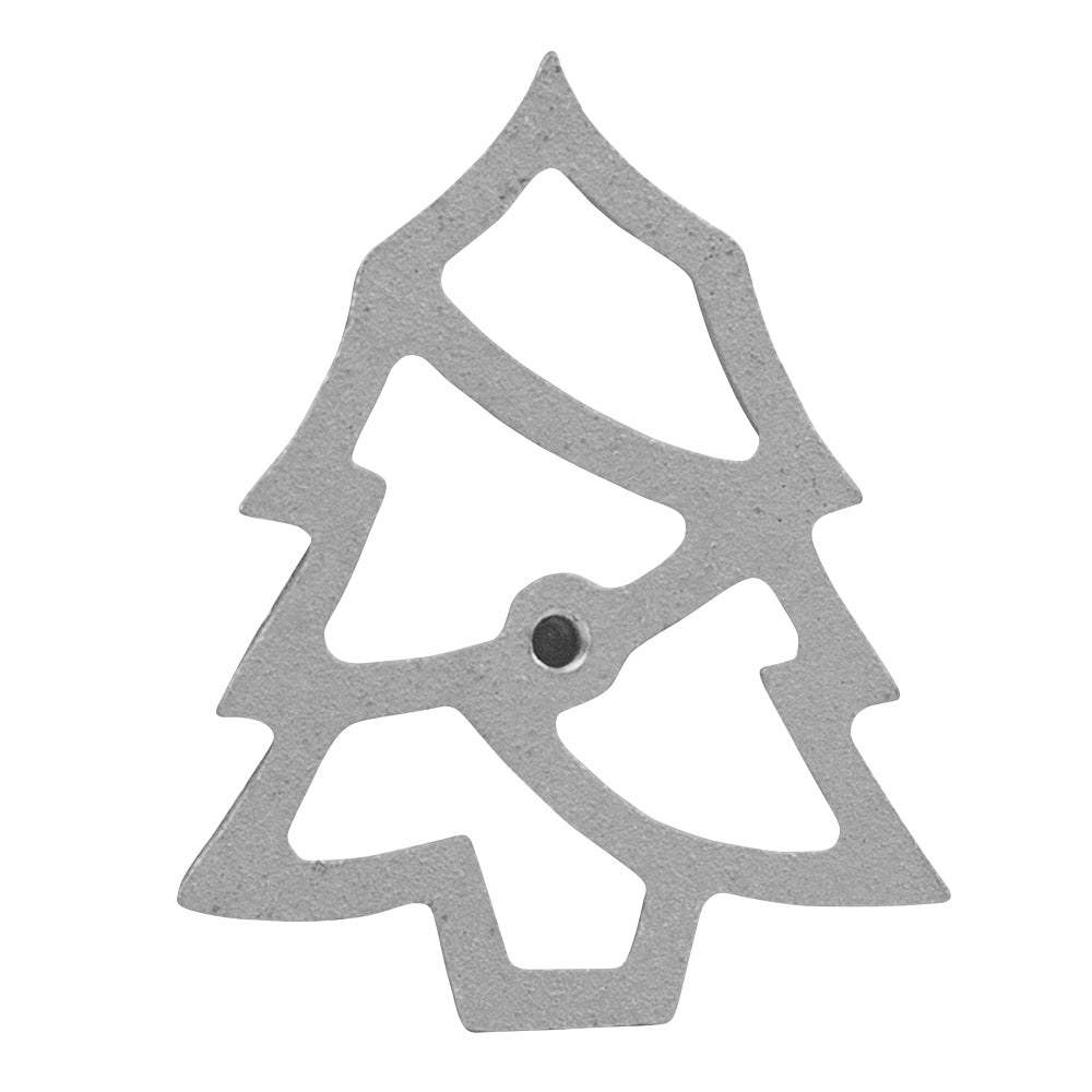 Back view of a modern Christmas tree Timbale mold - Highlighting the clean lines and durable cast aluminum construction of the Christmas tree mold.