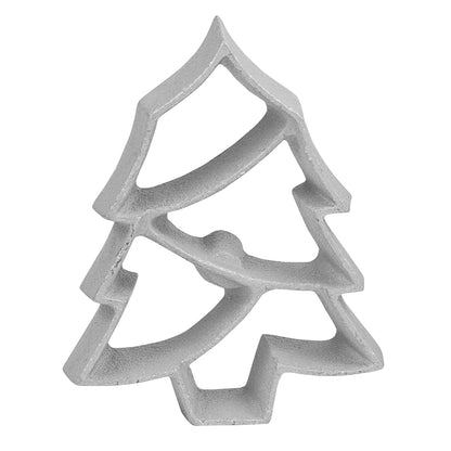 Angled view of a modern Christmas tree-shaped Timbale mold - Showcasing the sleek, minimalist tree design, perfect for creating contemporary rosette cookies.