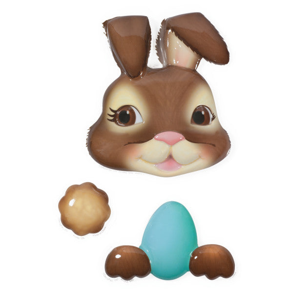 Brown Easter Bunny Cake Topper Set