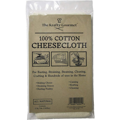 Pack of The Krafty Gourmet 100% cotton cheesecloth for basting, straining, steaming, and cleaning.