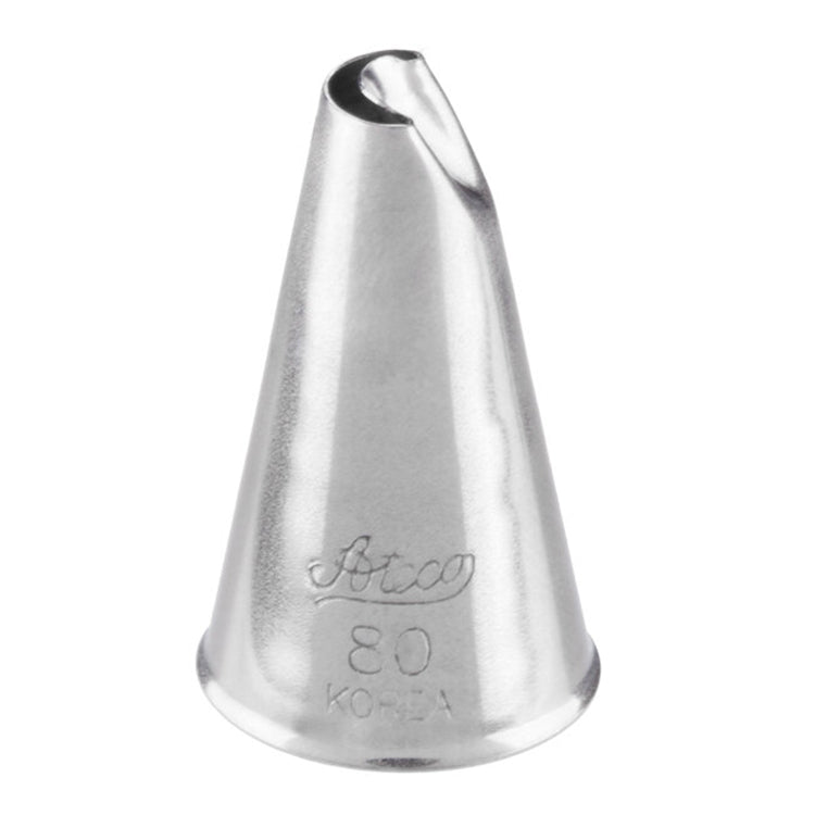 Ateco 80 lily-of-the-valley piping tip with a narrow 0.26-inch opening, shown upright with engraved Ateco logo and size markings against a white background.