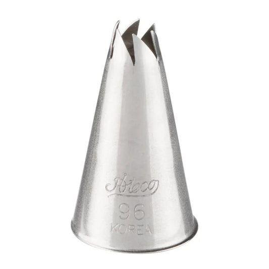Ateco 96 swirl top piping tip with a 0.24-inch slanted star opening, engraved with Ateco branding and size markings, shown upright against a white background.