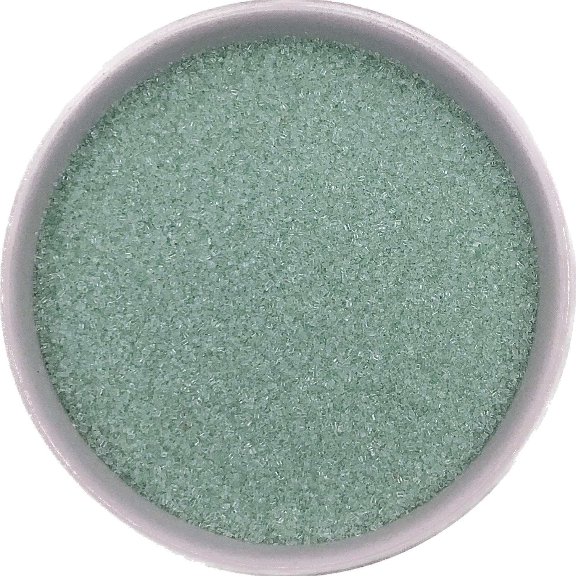 Pastel green fine sanding sugar, light mint-colored crystals ideal for Easter cookies and spring cupcakes.