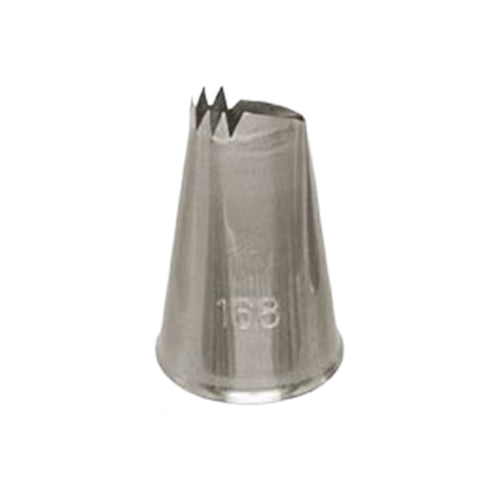 168 Left-Handed Curved Petal Piping Tip with curved jagged opening for creating floral cake and cupcake decorations