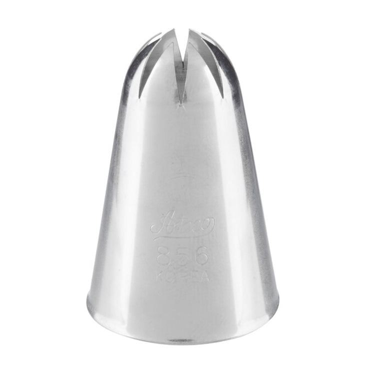 Ateco 856 closed star piping tip with a wide 0.66-inch opening and engraved Ateco logo, shown upright against a white background.