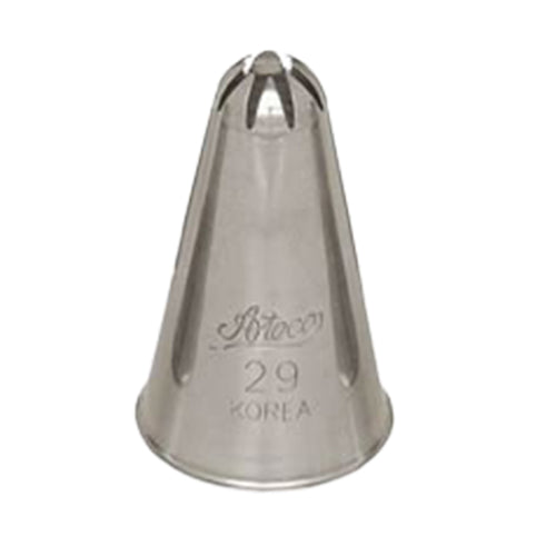 29 closed star piping tip, stainless steel cake decorating nozzle for creating stars, rosettes, shells, and borders with deep ridges
